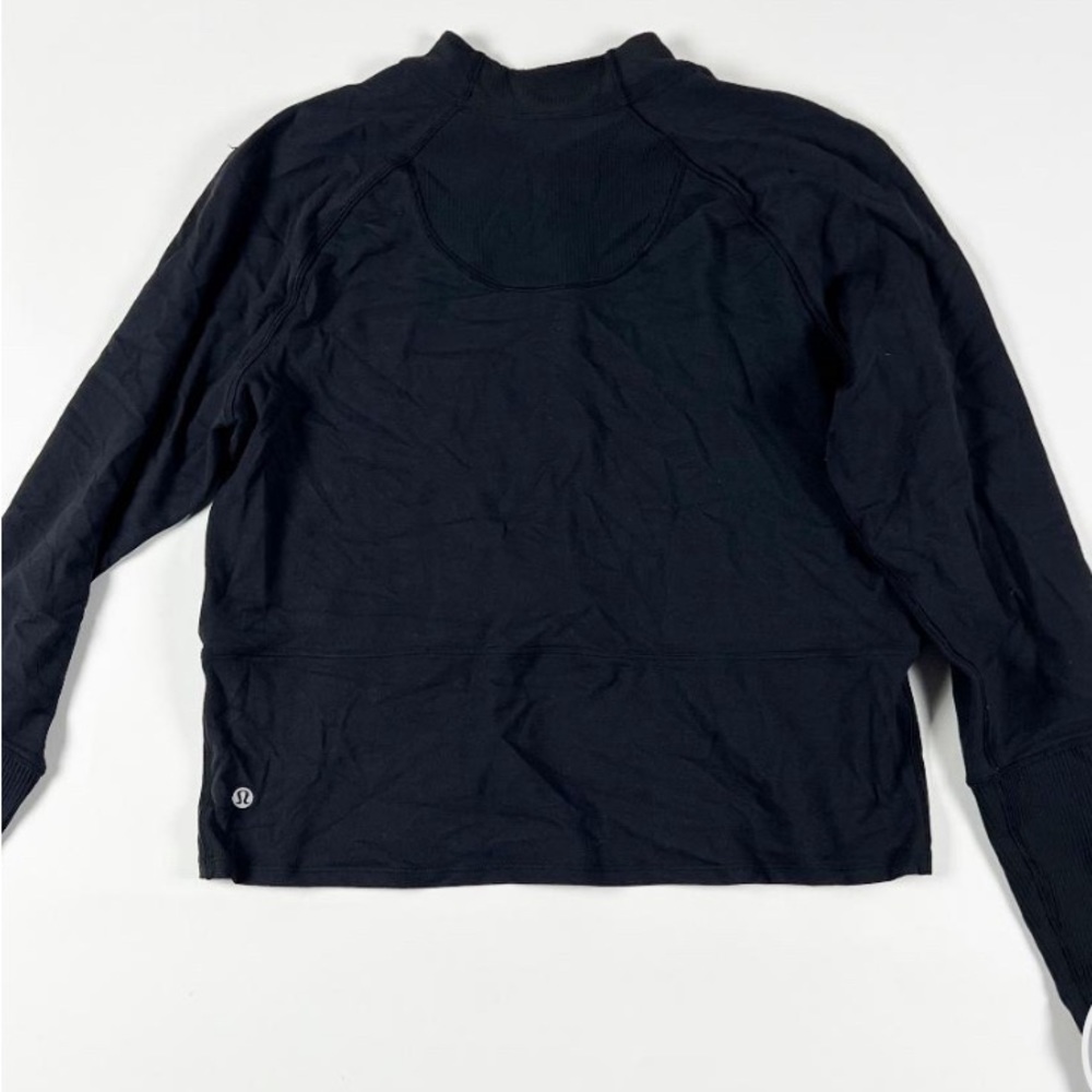 Lululemon It’s Rulu Long Sleeve Quarter Zip Cropped Solid Black Pullover